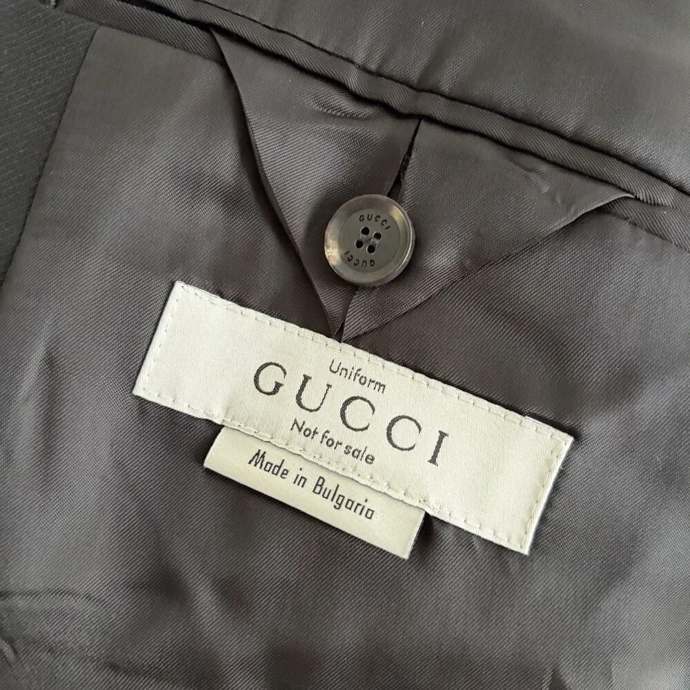 Gucci Uniform Mens Black Suit Jacket Size 52 (42R US)